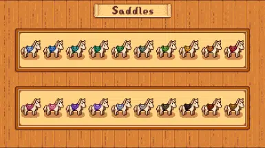 Various saddles to choose from using Elle's New Horses mod