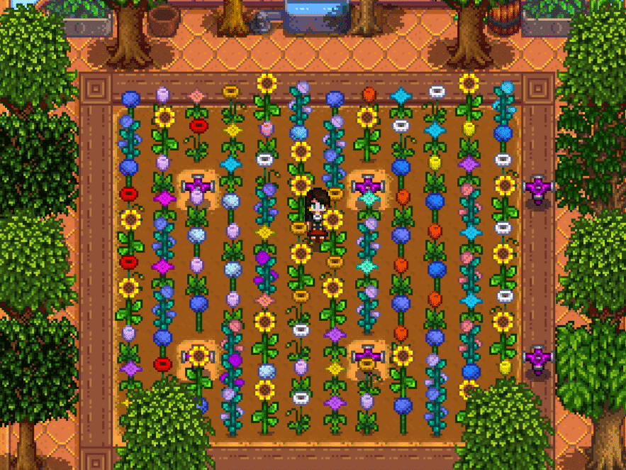 Flowers in Stardew Valley grown in the Greenhouse