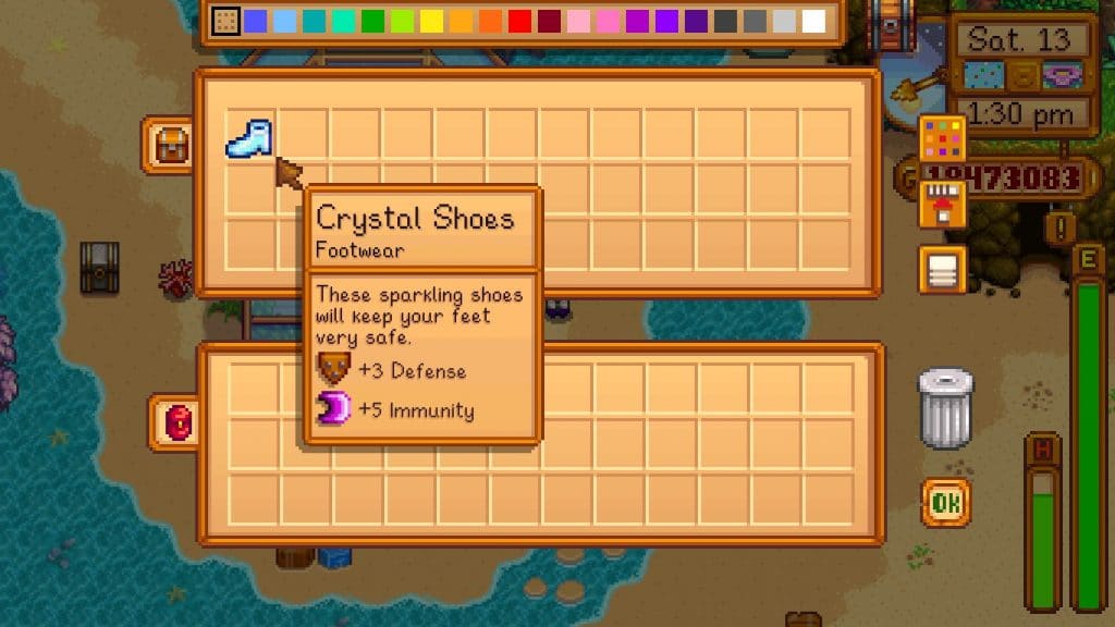 The Crystal Shoes in Stardew Valley.