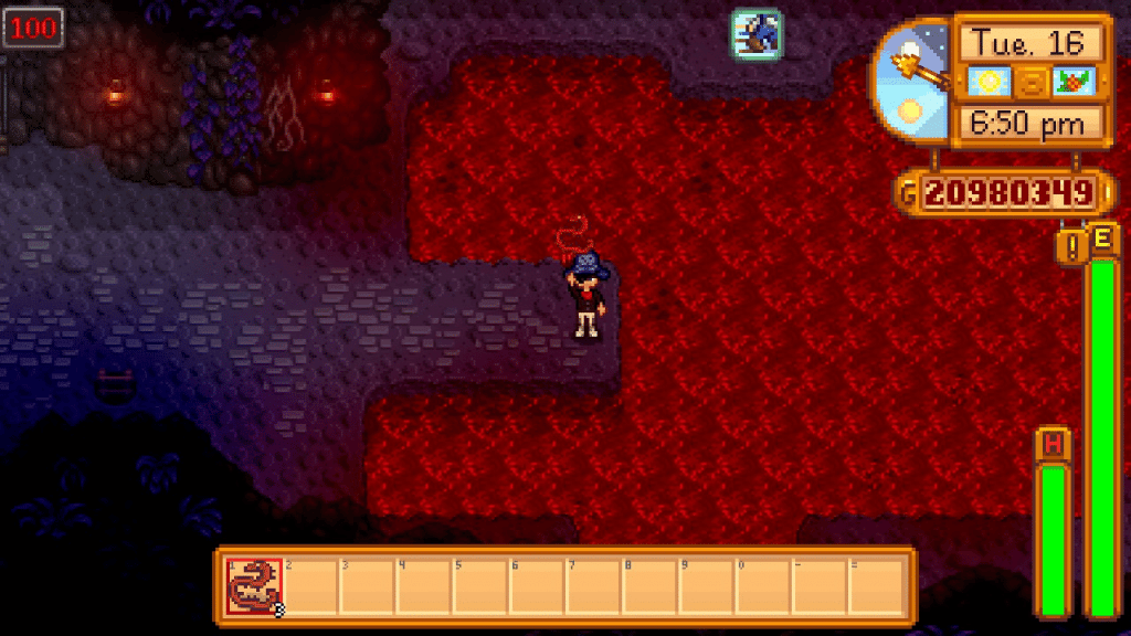 Lava Eel - one of the most expensive items in Stardew Valley.