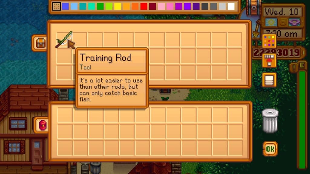 Training Rod inside a Chest in Stardew Valley.