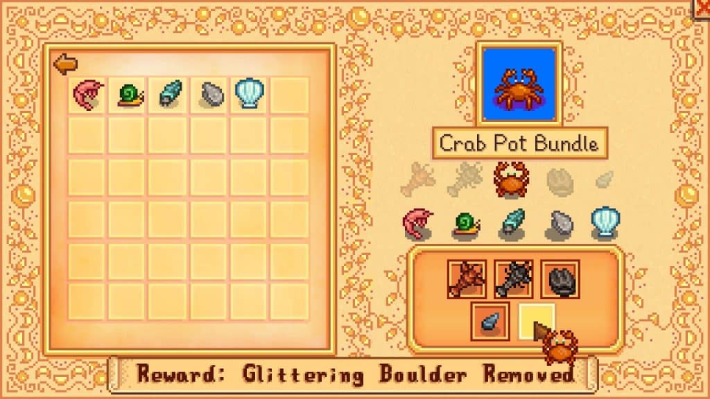 The in-game Crab Pot bundle you can complete in the Community Center.