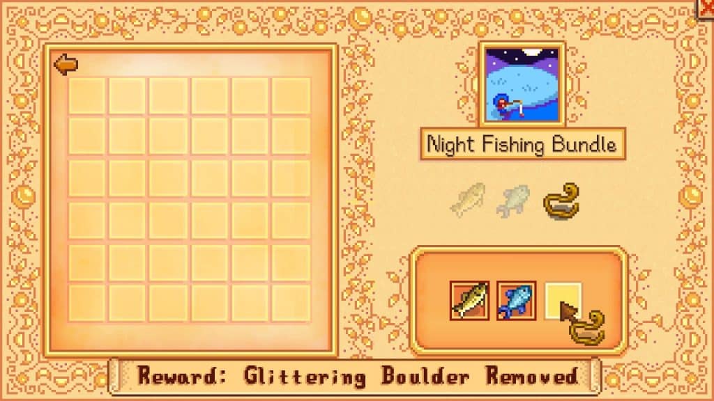 The in-game Night Fishing bundle you can complete in the Community Center.