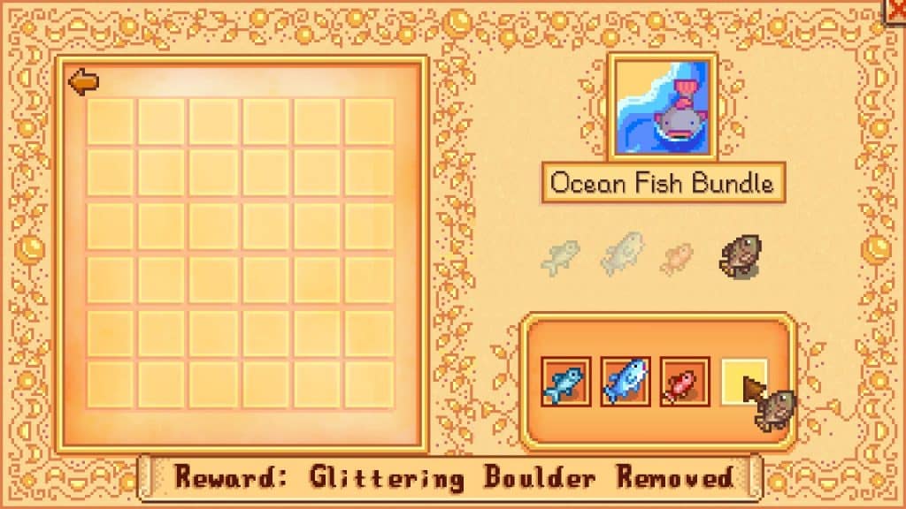 The in-game Ocean Fish bundle you can complete in the Community Center.
