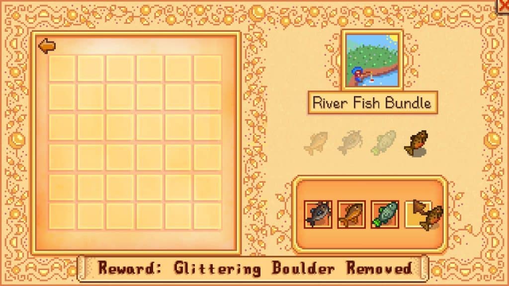 The in-game River Fish bundle you can complete in the Community Center.