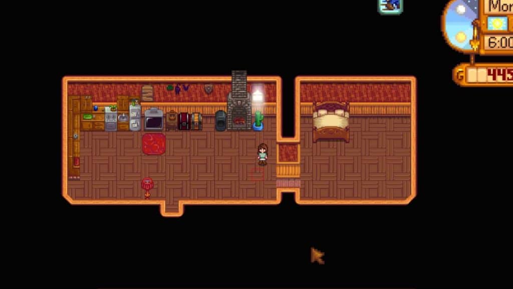 A player with the first farmhouse upgrade.