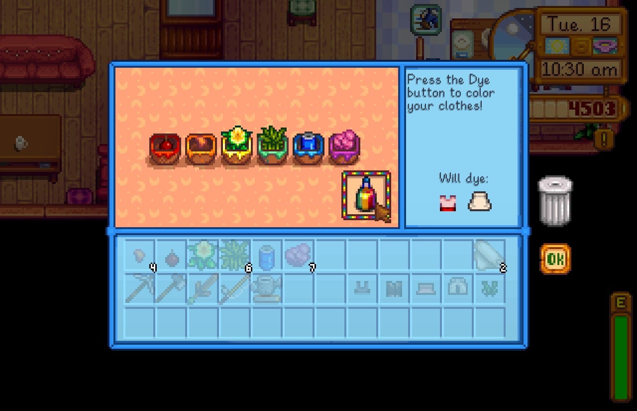 Dyeing in Stardew Valley How to Elevate your Wardrobe