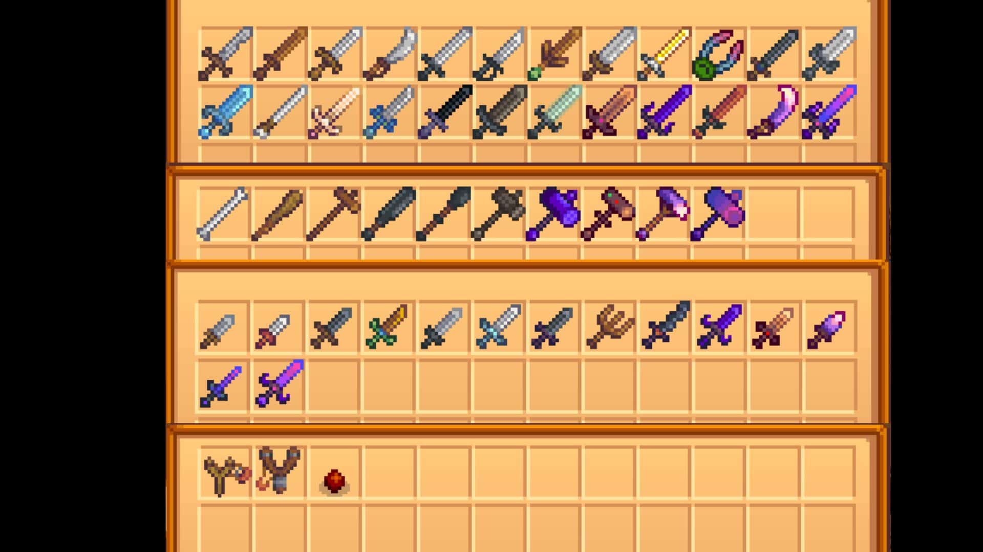 Weapons in stardew valley