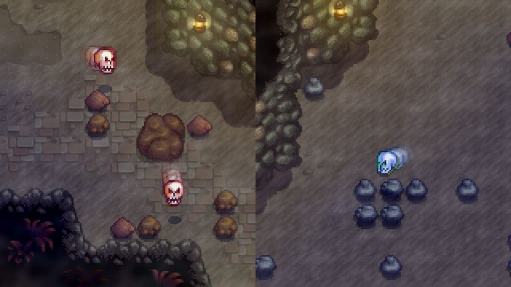 Haunted Skulls roaming the Dungeon floors of Mines and the newly-added Quarry Mine in Stardew Valley.