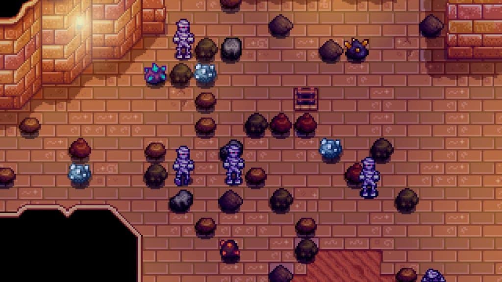 Dangerous Mummies inside the Dangerous Skull Cavern, traveling in packs.