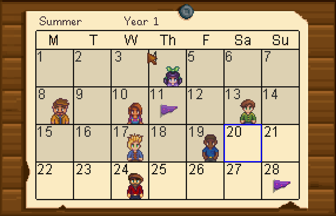 The Calendar in Stardew Valley What You Need To Know Stardew Guide