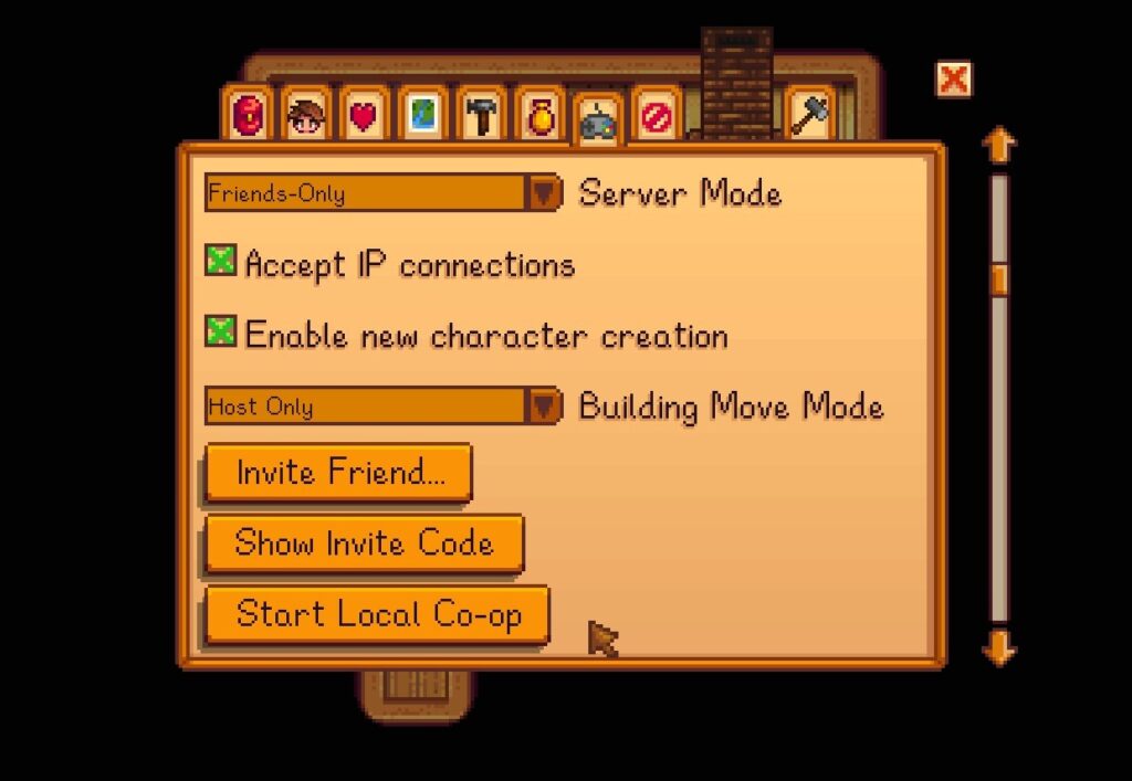 In-game Settings for Co-Op Saves