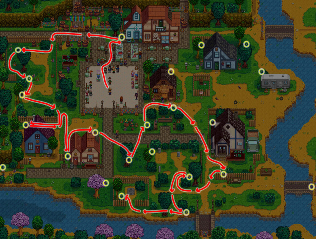 Stardew Valley Egg Hunt Route: Map 2